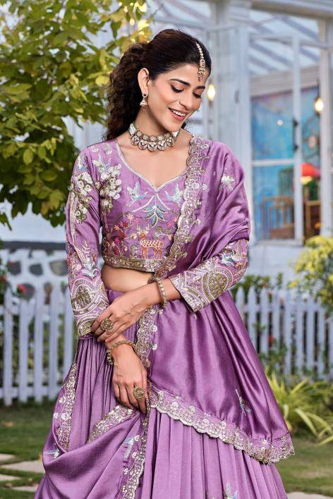 New Launching Wedding Ram 162 Vichitra Purple Lehenga choli manufacturers in Pune
